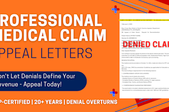 write a winning medical insurance appeal letter crcp certified, 23 years exp