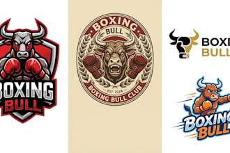 do boxing  bull head logo design 1 day