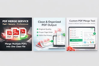 merge multiple PDF files into one clean and proffes document