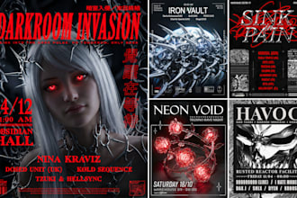 design amazing poster flyer for your techno rave event party