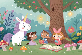 draw whimsical children story book illustration