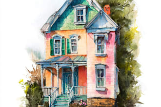 create home portrait watercolor art from photo
