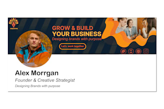 design modern linkedin, facebook banners