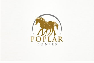 design forest pony breeding business logo