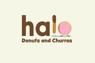 design fun animated popup ghost kitchen donuts logo