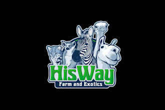 design ideal crazy animal farm vibrant logo