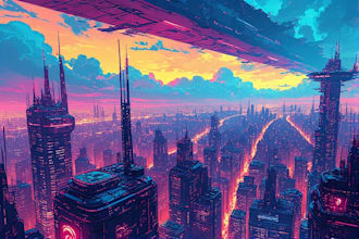 make concept art illustration science fiction , cyberpunk art