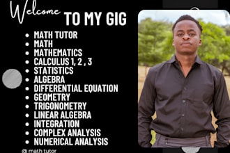 be your math tutor, statistics, math, calculus, algebra, complex analysis