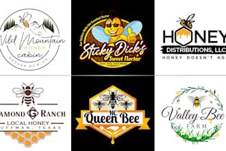 design honey bee logo and t shirt