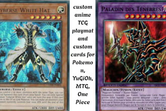 design custom anime tcg playmat, mtg yugioh pokemon deskmat art