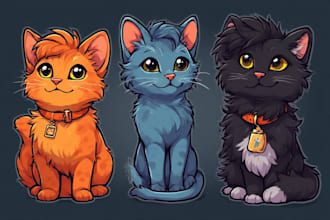 draw simple cute pet cartoon animal illustration