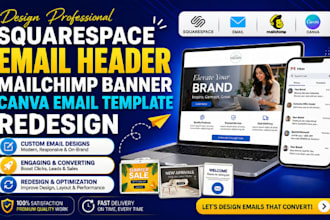 design squarespace email header mailchimp banner canva email template redesign