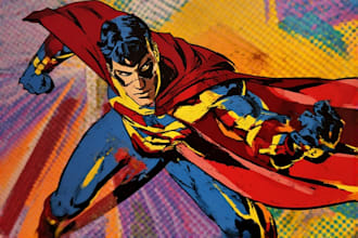 design an amazing superhero pop art
