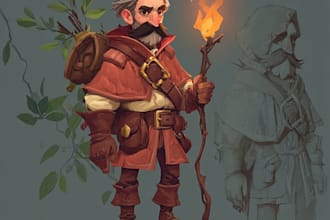 draw a game character and illustration