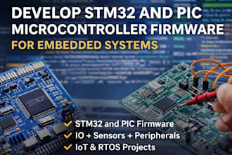 develop stm32 and pic microcontroller firmware for embedded systems