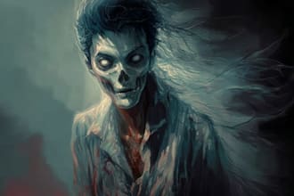 draw a fantasy horror and fantasy horror character art