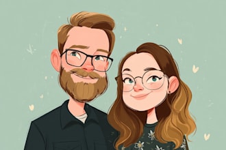 do couples art vector portrait