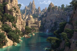 digitally paint fantasy landscape