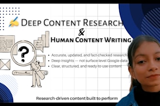do deep content research and write well researched human content