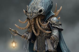 draw fantasy, mythology, aliens, monster illustration
