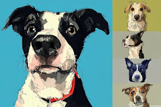 draw a pet portrait illustration
