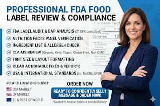 perform an fda nutrition facts and food label compliance audit