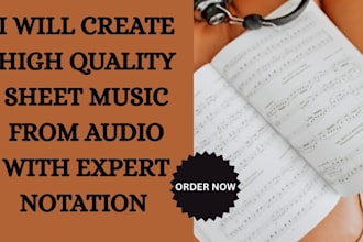 transcribe and arrange  sheet music from audio with notation, midi, tab, mxml