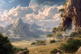 digitally paint fantasy landscape