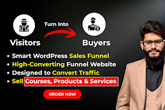 create wordpress funnel website from landing pages to checkout