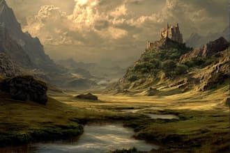create fantasy landscape art