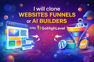 design landing page funnel website and clone ai builders to gohighlevel