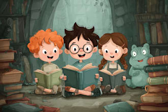 do handrawn pastel watercolor children book illustrations