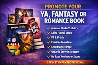romance amazon kdp book promotion, amazon ebook promotion via sales funnel, ads