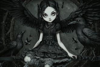 draw dark art illustration