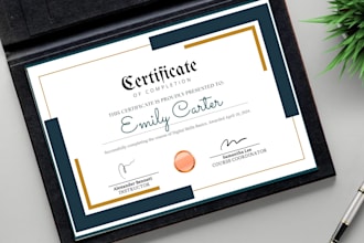 design clean and professional custom diploma certificates