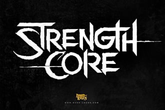 design a powerful rock band logo