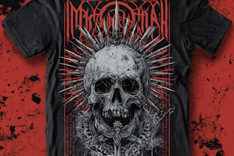 create metal, punk, hardcore, horror tshirt designs