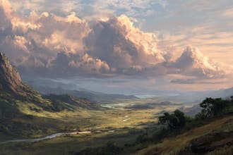 create fantasy landscape concept art