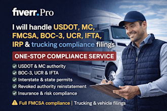 handle usdot, mc, fmcsa, boc 3, ucr, ifta, irp  trucking compliance filings