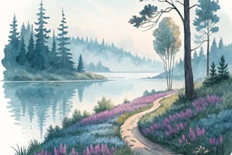 draw a unique watercolor illustration