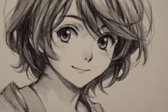 draw anime sketch colored