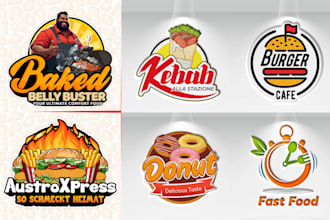 design food, candy, bakery, restaurant, business logo branding