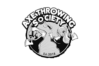 design awesome vibrant super logo for axe throwing facility