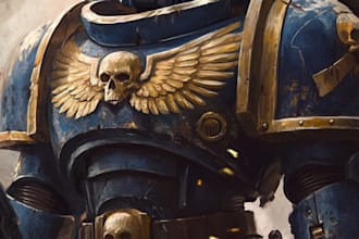 desing a warhammer 40k character illustration