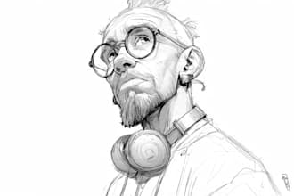 draw sketch and colored anime manga character