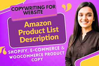 do copywriting for websites and amazon listing product description