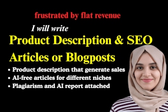 do e commerce product descriptions and SEO blogs for tech,sport, igaming