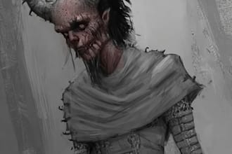 create an amazing retro horror cartoon illustration for you