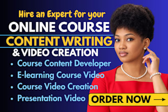 create online course content elearning course video, course outline