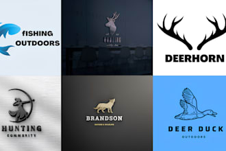 design a minimalist outdoor logo for hunting, deer and nature brands